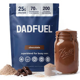 DADFUEL frasco delantero mostrando diseño y beneficios del producto