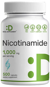 DEAL SUPPLEMENT frasco frontal mostrando 500 cápsulas y beneficio de suministro prolongado