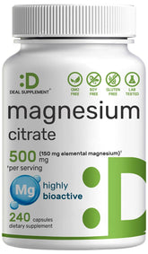 DEAL SUPPLEMENT botella frontal mostrando 240 cápsulas y etiqueta legible, facilidad de uso