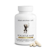Dear Apothecary frasco frontal mostrando la marca y beneficio nutricional
