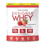 Designer Wellness empaque frontal Summer Strawberry mostrando beneficios y tamaño 2 lb