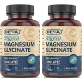 DEVA empaque frontal del suplemento magnesio glicinato mostrando dosis clara y beneficio vegano