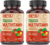 DEVA vista frontal del envase que muestra el pack y la marca, conveniente para compras veganas