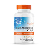 Doctor's BEST frente del envase mostrando CoQ10 y BioPerine para confianza