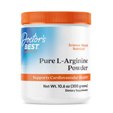 Doctor's BEST envase frontal de L-arginina mostrando etiqueta y beneficios