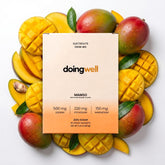doingwell frente del empaque mango, presentación clara y compacta