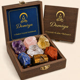 DOMIYA set 7 chakras en caja de madera lista para regalar y organizar
