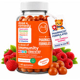 dose + remedy frente del envase mostrando 60 gomitas y beneficios