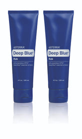 doTERRA Deep Blue Rub vista frontal con envase doble y etiquetado visible
