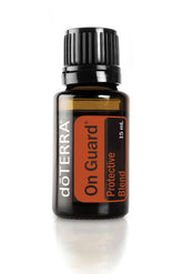 doTERRA On Guard frente del envase mostrando botella compacta y práctico formato