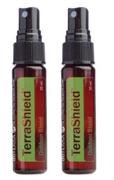 doTERRA Terrashield vista frontal del pack de 2, portabilidad y conveniencia