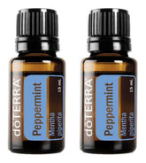 doTERRA frentes de pack mostrando dos frascos, almacenamiento fácil