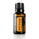 doTERRA frasco Wild Orange visto al frente, aroma cítrico revitalizante
