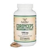 Double Wood Supplements frasco frontal mostrando 210 cápsulas y beneficio de suministro prolongado
