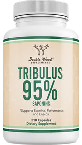 Double Wood frasco frontal de Tribulus Terrestris con alta concentración y diseño claro