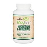 Double Wood envase frontal mostrando Magtein y beneficios para el cerebro