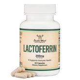 Double Wood lactoferrin vista frontal del envase que muestra claridad informativa