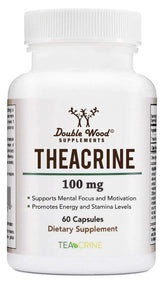 Double Wood Supplements frontal del envase mostrando 60 cápsulas y beneficios claros