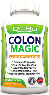 DR. BO envase frontal del Colon Cleanse mostrando etiqueta y beneficios