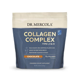 Dr. Mercola envase frontal del Collagen Complex Chocolate mostrando tamaño y marca