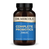 Dr. Mercola frasco frontal mostrando la etiqueta clara y beneficio de apoyo digestivo