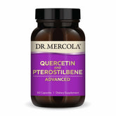 Dr. Mercola envase frontal que muestra quercetina y beneficios respiratorios