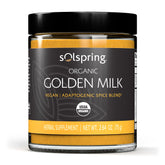 Dr. Mercola envase frontal del Golden Milk mostrando etiqueta orgánica y porciones