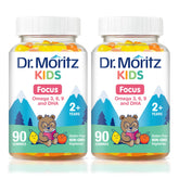 DR. MORITZ frasco frontal con gomitas veganas, visibilidad clara del producto y beneficio práctico