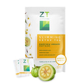 Dr. Zisman ZT Slimming Tea frontal del empaque mostrando bolsitas y conveniencia
