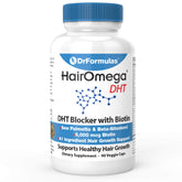 DrFormulas Hairomega frente del empaque mostrando presentación y beneficio nutritivo