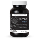 Durable Prostate vista frontal del envase mostrando 60 softgels y claridad de marca