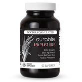 Durable envase frontal del suplemento red yeast rice mostrando diseño y dosis