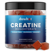 duwhot envase frontal que muestra 120 gomitas, práctico y portable