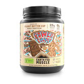 Earth Fed Muscle envase frontal mostrando marca y beneficio de proteína limpia