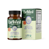EarthFirst Organic envase frontal mostrando fórmula diaria para mujeres 50+