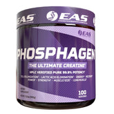 EAS Phosphagen envase frontal mostrando 100 porciones y pureza 99.9%