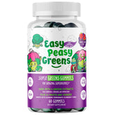 EasyPeasyGreens frasco delantero mostrando etiqueta clara y beneficios