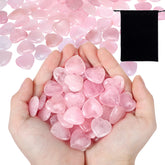 Ecation bolsa de franela negra con 120 corazones de cuarzo rosa para almacenamiento seguro