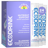 EcoDrink Lily of The Desert frontal del empaque mostrando 24 sobres y beneficios