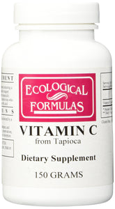 Ecological Formulas envase frontal de vitamina C de tapioca, puro y sin alérgenos