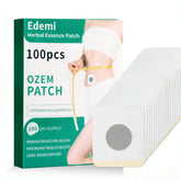 Edemi paquete frontal mostrando 100 parches para cuidado diario, práctico y discreto
