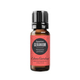 Edens Garden botella frontal mostrando geranio y ventaja aromática