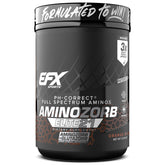 EFX Sports envase frontal mostrando Aminozorb Elite 21 y claridad de marca