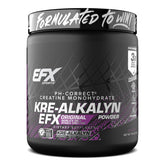 EFX Sports envase frontal de Kre-Alkalyn EFX sabor uva mostrando diseño claro y cantidad