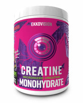 Ekkovision creatine monohydrate frontal del envase con información de 100 porciones