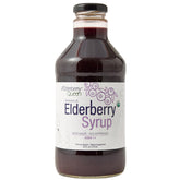 Elderberry Queen botella frontal mostrando etiqueta y volumen, transmite confianza