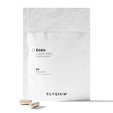 ELYSIUM Basis frontal del envase mostrando diseño y porciones
