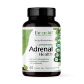 EMERALD LABS botella frontal mostrando Adrenal Health y ventaja de soporte diario