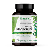 Emerald Labs frasco frontal mostrando etiqueta y beneficios para elegir