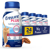 Ensure Plus frente del envase mostrando sabor Butter Pecan y conveniencia